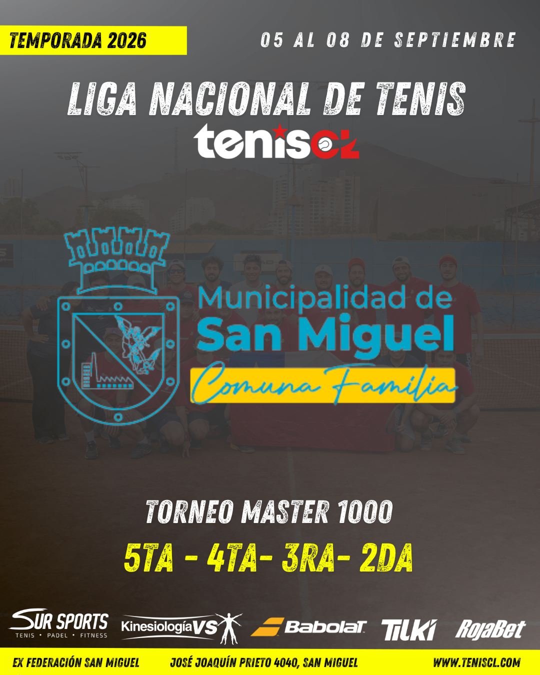 MASTER 1000 SEPTIEMBRE | 05 AL 08 DE SEPTIEMBRE | EX FEDERACION SAN MIGUEL